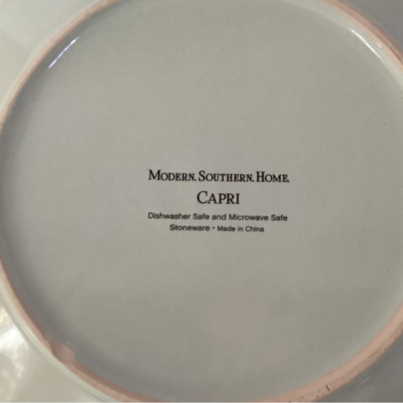 Modern Southern Home Capri Brown Trim Embossed Ribbed Mint Green Salad Plate - Picture 3 of 6